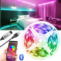 LED Strip Light RGB APP Bluetooth Remote Control USB Flexible Color Changing Light 5V Ribbon Diode For Holiday Room TV Backlight LED Strip Lighting