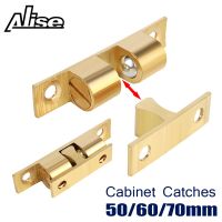 50/60/70mm Pure Copper Double Spring Steel Ball Catch Latch For Furniture Cupboard Cabinet Door Adjustable Closet Tension Latch