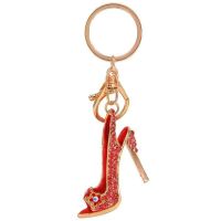 High Heel Shoe Keychain Rhinestone Crystal Purse Car Key Chains Bag Pendant Decorative Alloy Keyring Souvenir Gifts Key ChainsTH