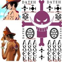 One Piece Cosplay Tattoos Portgas D Ace Cartoon Print Tattooing Sticker Waterproof Tattoos Halloween Cosplay Costume Accessory