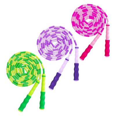 3Pcs Jump Rope for Kids,Soft Beaded Jump Ropes,Adjustable Skipping Rope, Tangle-Free Segmented Rope, Training 9.2 Ft