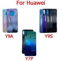 Original Y9S Y7P Y9A Y9 2019เคสกระจกหลังประตู Huawei ใหม่ของแท้สำหรับนายกด้านหลังฝาหลังปิดโทรศัพท์หลังแทนที่ด้วยโลโก้