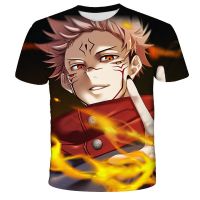 อะนิเมะ Jujutsu Kaisen Itadori Yuji ฤดูร้อน Harajuku ผู้ชายผู้หญิงเสื้อยืด Y2k Tees Tops 3D พิมพ์การ์ตูนมังงะสั้นแขน