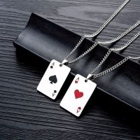 CIFbuy Mens Retro Poker Hearts Spades A Punk Rock Hip Hop Fashion Pendant Necklace Boy Birthday Gift Jewelry Party Wholesale