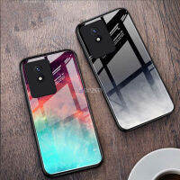 เคสป้องกันการกระแทกกระจกเทมเปอร์ไล่ระดับสีแบบดวงดาวบนท้องฟ้าฝาหลัง vivo Y02 ใหม่ฝาหลังฝาหลังสุดหรูแบบเคสโทรศัพท์