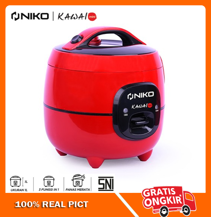 Niko Kawai Mini Rice Cooker 3 in 1 Japan Style , 1 liter Penanak Nasi Serbaguna Standby 35 watt
