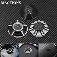 2021Motorcycle Decorative Oil Cap Fuel Gas Tank Cover With Clocks 3 Colors For Harley Touring Road King Softail Slim Sportster Dyna