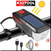 Đèn xe đạp năng lượng mặt trời Kiotool có còi chống nước 3 chế độ sáng