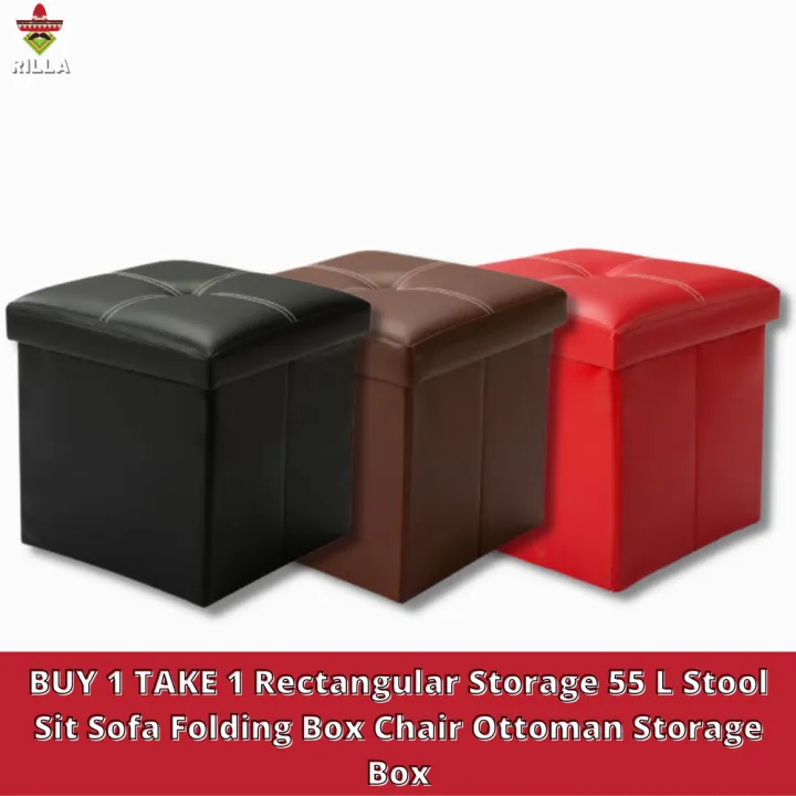 PROMO BUY 1 TAKE 1 Rectangular Storage Stool Sit Sofa Folding Box Chair