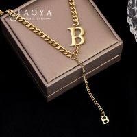 Classic B Letter Titanium Steel Short Necklace For Woman 2021 New Gothic Korean Jewelry Hip Hop Party Girls Sexy Clavicle Chain Fashion Chain Necklac