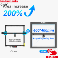 Instruments WAINLUX เครื่องแกะสลักเลเซอร์ JL7 10W แรงเลเซอร์400X400มม. พื้นที่แกะสลัก10000มม./นาทีรองรับความเร็วในการแกะสลักออฟไลน์พร้อมการออกแบบการประกอบที่รวดเร็วป้องกัน Pelindung Mata สำหรับหนังเซรามิกสแตนเลส