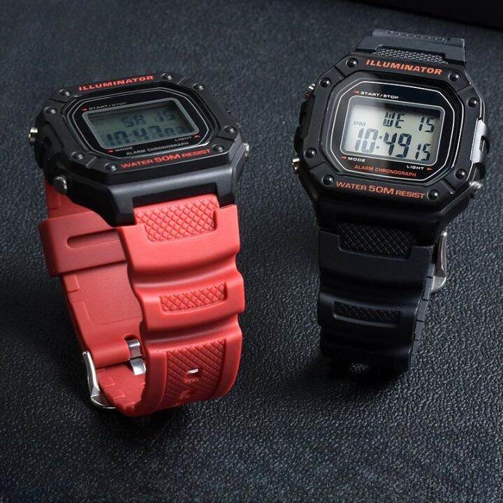 สำหรับ-casio-กันน้ำ-breathable-คุณภาพสูงเรซิ่น-18-มม-รูปแบบซิลิโคนสายนาฬิกา-aq-s810w-s800w-ae-1000w-w-800h-735h