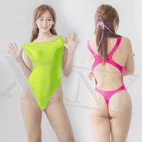 XCKNY T-shaped swimsuit y silk smooth tight swimsuit oily high swimsuit solid color glossy integrated swimsuit