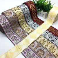 3 yards 60mm Ethnic Embroidered Jacquard Ribbons Trim DIY For Apparel Sewing Headwear Handcraft Decoration TH60mm