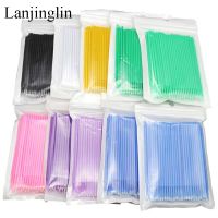 100/200pcs Brushes Cotton Swab Extension Disposable Lash Glue Cleaning Applicator Sticks Makeup Tools