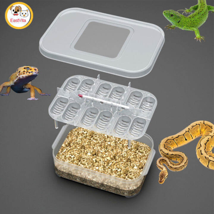 12 Compartments Hatching Eggs Device Snake Lizard Reptile Transparent ...