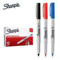 Sharpie ปากกาเคมี ปากกา Permanent ชาร์ปี้  Ultra Fine 0.3mm (12 ด้าม) - สีดำ, แดง, น้ำเงิน