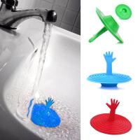 2 Pieces Funny Hand Shape Washroom Sink Plug Bathroom Floor Drain Hair Stopper Hand Sink Plug bathtub Hair Catcher Sink Strainer Cover