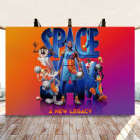 Space Jam Cartoon Theme Kid Birthday Party Supplies Decoration Background Baby Shower Decor Customizable Backdrop Photography