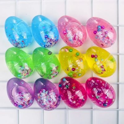 DIY hand-made eggs slime pearl crystal mud transparent color pearl mud squishy do not touch hands antistress toys for children
