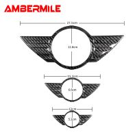 คาร์บอนไฟเบอร์แท้สำหรับรถมินิคูเปอร์ R60 R61 R56 R57 F54 F55 F56 F60ภายนอกตัวถังรถสติกเกอร์ฝาครอบป้ายโลโก้