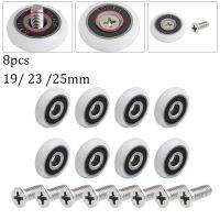 8 Pcs Shower Door Runner Rollers Wheels Pulleys Replacement Parts 19mm/23mm/25mm Roller Single Wheel Toilet Shower Room