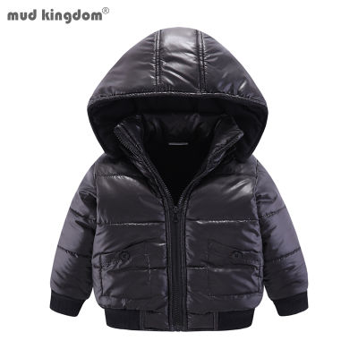 Mudkingdom Little Boys Girls Winter Coats Solid Color Warm Thicken Cotton Removable Hooded Jacket for Kids Clothing Baby Wear