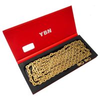 YBN 12 11 10 Speed Bicycle Chain Hollow Lightweight Titanium Gold Mtb Mountain Bike Chains SLA TIG 12v Road Corrente For Shimano