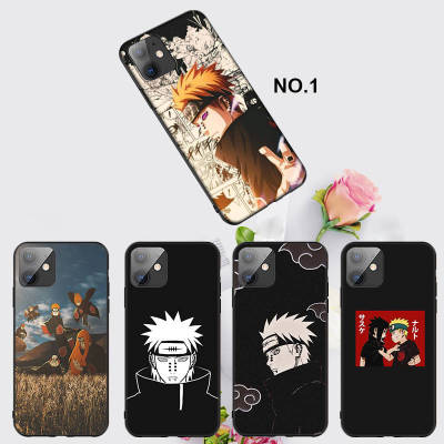Casing หรับ iPhone 14 13 11 Pro Max 11 Mini 8+ 8 Plus EL85 Naruto Pain Pattern Phone เคสโทรศัพท์ อ่อนนุ่ม TPU Shockproof Black ปก