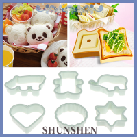 [SHUNSHEN] ซูชิแซนวิช6ชิ้น/เซ็ตเครื่องตัดบิสกิตแม่พิมพ์ขนมอบคุกกี้พลาสติกรูปสัตว์