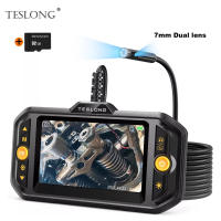 Teslong 4.3 "HD งูกล้องตรวจสอบ,กล้อง Endoscope กันน้ำสำหรับยานยนต์เครื่องยนต์,ใยแก้วนำแสง,ท่อระบายน้ำท่อ (16.5ft)