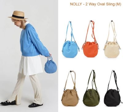 Hellolulu รุ่น NOLLY - 2 Way Oval Sling (M) กระเป๋าสะพายทรงกลม BC-H50345 , BC-H50368 สายปรับความยาวได้ กระเป๋าสะพายไหล่ Shoulder Bags