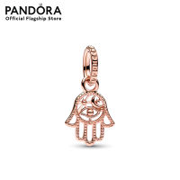 Pandora Hamsa hand 14k rose gold-plated dangle เครื่องประดับ จี้ชาร์ม ชาร์มสีโรส ชาร์มสร้อยข้อมือ ชาร์มแพนดอร่า