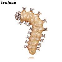 2022 new fashion caterpillar rhinestone painting oil brooch creative wild animal insect Enamel Brooch