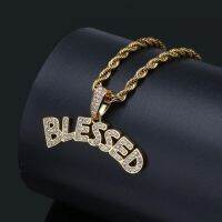 Hip Hop Rock Rapper Blessing Letter Pendant Necklace Personality Men Street Trend Jewelry Accessories Gift