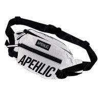 Fashionable Brand Solid Color Personality Reflective Mens Crossbody Bag Chest Bag Sports Waist Bag