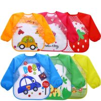 【DT】hot！ Baby Bibs Sleeve Apron Children Feeding Smock Bib Burp Painting Soft Toddler Clothing Bandana