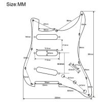 Prewired ST Pickguard SSS 3 Single Coil Pickups สกรูปรับได้สำหรับ Fender Standard Stratocaster อะไหล่กีตาร์,สีดำ