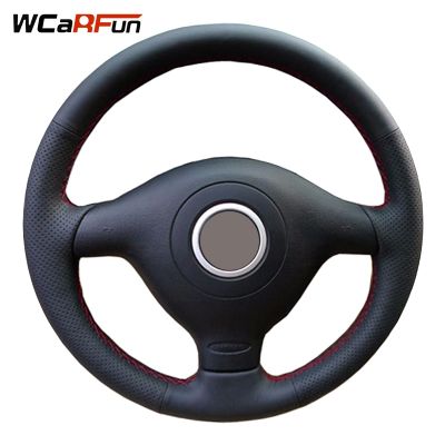 【YF】 Black Artificial Leather Steering Wheel Cover for Volkswagen VW Golf 4 Passat B5 1996-2003 Seat Leon 1999-2004 Polo 1999-2002