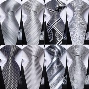 Màu xám sọc Paisley Cà Vạt Lụa cho nam giới phụ kiện đám cưới nam giới 8cm