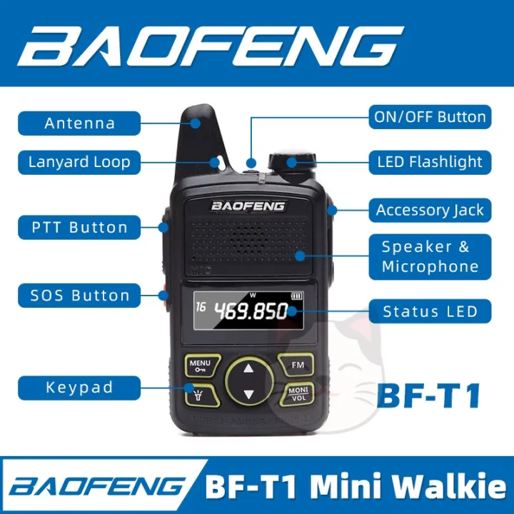 Baofeng BFT1 Mini Walkie Talkie UHF Portable Handheld Twoway Radio