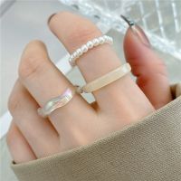 【CC】 Korean Fashion Set 3pcs Color Resin Beaded Elastic 2023 Bridal Wedding Jewelry