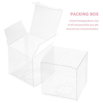 กล่องใสบรรจุกล่องใสพลาสติกพีวีซี50ชิ้น,กล่องลูกอมใสสำหรับกล่องบรรจุของขวัญปาร์ตี้งานแต่งงานขนาด5X5X5ซม. 2023ใหม่
