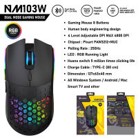 ⭐เมาส์เกมมิ่งไร้สาย +บลูทูธ  NUBWO NM-103W เมาส์ไร้สาย Gaming Mouse ?