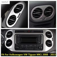 ปุ่มชิ้นส่วนตกแต่งส่วนครอบแผงช่องลมควบคุมรถกลางสำหรับ Volkswagen VW Tiguan MK1 2008 - 2015