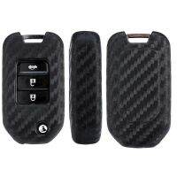 dfgvedvg Carbon Fiber Car Key Case for Honda Civic City Fit HR-V XR-V Folding Flip Auto Car Key Shell Car Accessories for Girl 2 3 Button