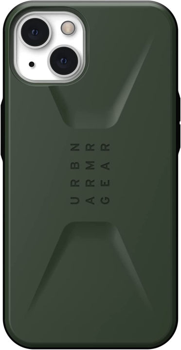 urban-armor-gear-uag-designed-for-iphone-13-case-green-olive-sleek-ultra-thin-shock-absorbent-civilian-protective-cover-6-1-inch-screen-civilian-olive