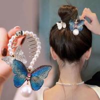 【YF】☇  Fashion Rhinestone Claw Clip Embroidered Hairpin for Ponytail Hair