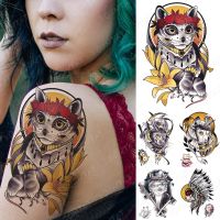 【YF】 Waterproof Temporary Tattoo Sticker Lily Cat Flowers Moon Mouse Flash Tattoos Old School Body Art Arm Fake Tatoo Women Men