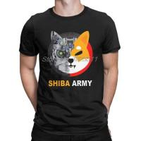 เสื้อยืดผู้ชาย Shiba Army Shibu Inu Crypto สกุลเงิน Meme Vintage ผ้าฝ้ายแขนสั้น T เสื้อ Tees Harajuku Streetwear เสื้อยืดผู้ชายคุณภาพสูง